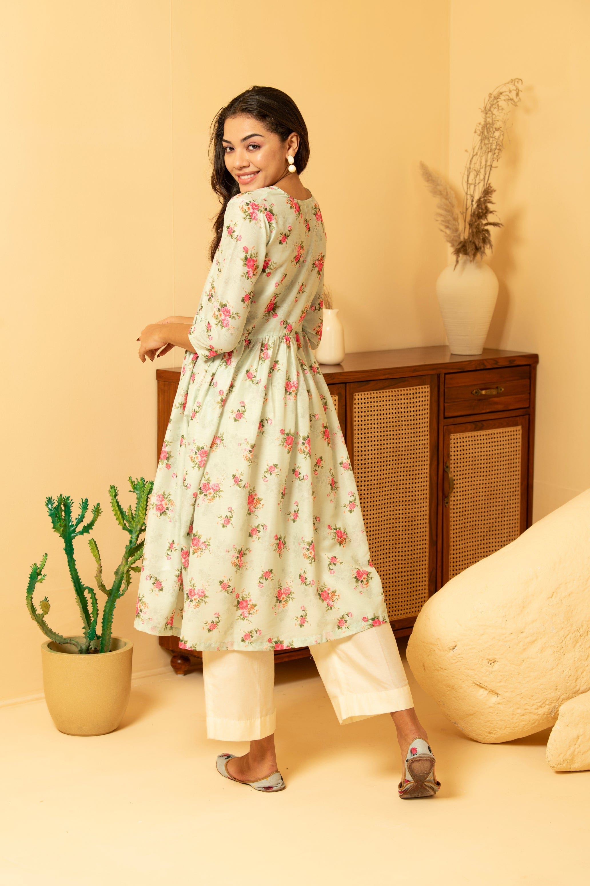 Cotton THE EYE CATCHY COLOUR COMBINATION OF KURTI & PANT, Size: Medium at  best price in Kolkata
